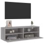Mueble de pared TV madera ingeniería Sonoma gris 100x30x30 cm