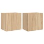 Muebles de TV de pared 2 uds madera roble Sonoma 40,5x30x40 cm