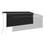 Toldo retráctil automático con persiana gris antracita 3,5x2,5m