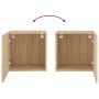 Muebles de TV de pared 2 uds madera roble Sonoma 40,5x30x40 cm