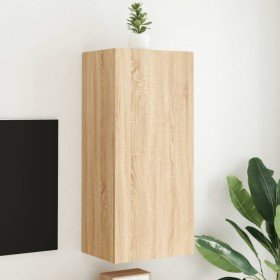 Mueble TV de pared madera ingeniería roble Sonoma 40,5x30x90 cm en Muebles TV | Comprar online en Foro24