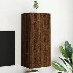Mueble TV de pared madera ingeniería marrón roble 40,5x30x90 cm en Muebles TV | Comprar online en Foro24
