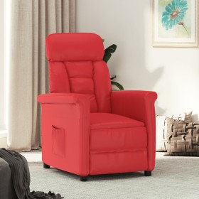 Sillón reclinable de cuero sintético rojo