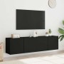 Muebles para TV de pared 2 unidades negro 80x30x41 cm en Muebles TV | Comprar online en Foro24