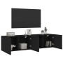 Muebles para TV de pared 2 unidades negro 80x30x41 cm en Muebles TV | Comprar online en Foro24