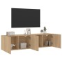 Muebles para TV de pared 2 unidades roble Sonoma 80x30x41 cm en Muebles TV | Comprar online en Foro24