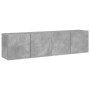 Muebles para TV de pared 2 unidades gris hormigón 80x30x41 cm