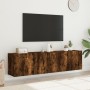 Muebles para TV de pared 2 unidades roble ahumado 80x30x41 cm en Muebles TV | Comprar online en Foro24