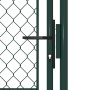 Puerta de valla de jardín acero verde 100x125 cm