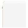 Muebles de TV de pared con luces LED 2 uds blanco 30x28,5x30 cm
