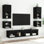 Mueble de TV de pared con luces LED negro 30x28,5x30 cm en Muebles TV | Comprar online en Foro24
