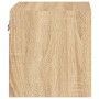 Muebles TV de pared luces LED 2 uds roble Sonoma 30x28,5x30 cm