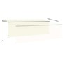 Toldo manual retráctil con persiana y LED crema 4x3 m