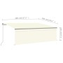 Toldo manual retráctil con persiana y LED crema 4x3 m