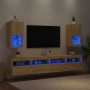 Muebles de TV con luces LED 2 uds roble Sonoma 30,5x30x60 cm
