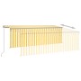 Toldo manual retráctil con persiana y LED amarillo blanco 4x3 m