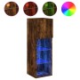 Mueble para TV con luces LED roble ahumado 30,5x30x90 cm