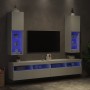 Muebles de TV con luces LED 2 uds blanco 30,5x30x102 cm