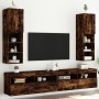 Muebles de TV con luces LED 2 uds roble ahumado 30,5x30x102 cm en Muebles TV | Comprar online en Foro24