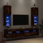 Muebles de TV con luces LED 2 uds roble ahumado 30,5x30x102 cm en Muebles TV | Comprar online en Foro24