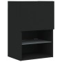 Muebles de TV con luces LED 2 uds negro 40,5x30x60 cm