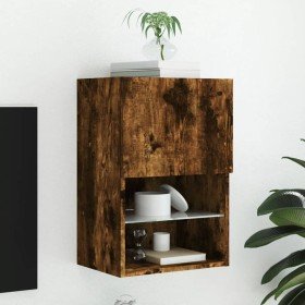 Mueble para TV con luces LED roble ahumado 40,5x30x60 cm en Muebles TV | Comprar online en Foro24