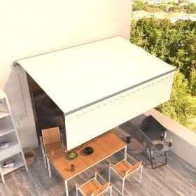Toldo automático retráctil con persiana color crema 4x3 m Toldo automático retráctil con persiana color crema 4x3 m