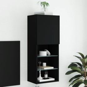 Mueble para TV con luces LED negro 40,5x30x102 cm Mueble para TV con luces LED negro 40,5x30x102 cm