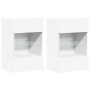 Armarios de pared con luces LED para TV 2 uds blanco 40x30x60,5