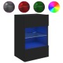 Mueble de TV de pared con luces LED negro 40x30x60,5 cm