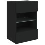 Mueble de TV de pared con luces LED negro 40x30x60,5 cm