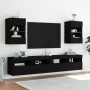 Mueble de TV de pared con luces LED negro 40x30x60,5 cm