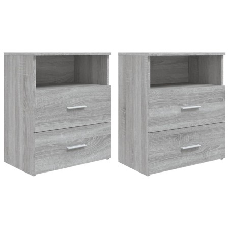 Mesitas de noche 2 unidades gris sonoma 50x32x60 cm de vidaXL, Mesitas de noche - Ref: Foro24-815861, Precio: 107,98 €, Descu...