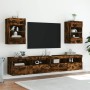 Mueble de TV de pared con luces LED roble ahumado 40x30x60,5 cm en Muebles TV | Comprar online en Foro24