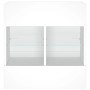 Mueble de TV de pared con luces LED blanco 58,5x30x60,5 cm