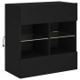 Mueble de TV de pared con luces LED negro 58,5x30x60,5 cm en Muebles TV | Comprar online en Foro24