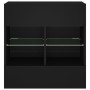Mueble de TV de pared con luces LED negro 58,5x30x60,5 cm en Muebles TV | Comprar online en Foro24