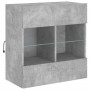 Mueble TV de pared con luces LED gris hormigón 58,5x30x60,5 cm