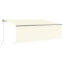 Toldo automático con persiana LED sensor de viento crema 4x3m