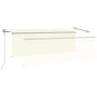 Toldo automático con persiana LED sensor de viento crema 4x3m