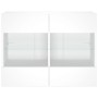 Mueble de TV de pared con luces LED blanco 78,5x30x60,5 cm