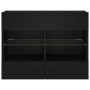 Mueble de TV de pared con luces LED negro 78,5x30x60,5 cm
