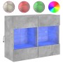 Mueble TV de pared con luces LED gris hormigón 78,5x30x60,5 cm en Muebles TV | Comprar online en Foro24