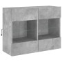 Mueble TV de pared con luces LED gris hormigón 78,5x30x60,5 cm en Muebles TV | Comprar online en Foro24