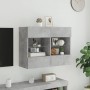 Mueble TV de pared con luces LED gris hormigón 78,5x30x60,5 cm en Muebles TV | Comprar online en Foro24