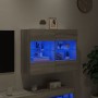 Mueble de TV de pared con luces LED gris Sonoma 78,5x30x60,5 cm