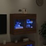 Mueble TV de pared con luces LED roble marrón 78,5x30x60,5 cm