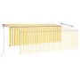 Toldo automático persiana LED sensor de viento amarillo 4x3m
