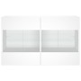 Mueble de TV de pared con luces LED blanco 98,5x30x60,5 cm