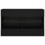 Mueble de TV de pared con luces LED negro 98,5x30x60,5 cm